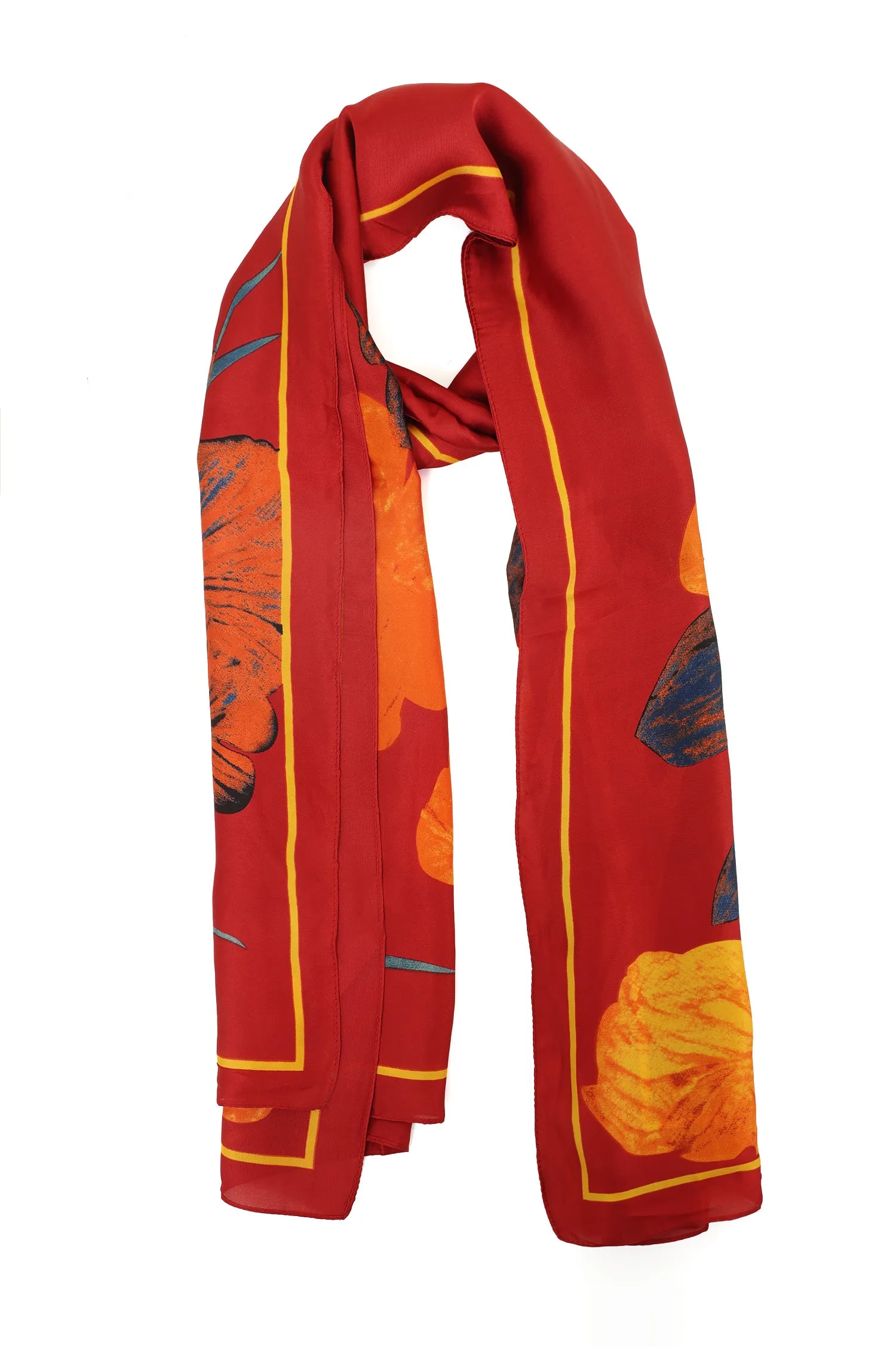 BOUQUET ELEGANCE SCARF-RED