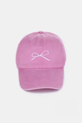 Bow Embroidered Baseball Caps