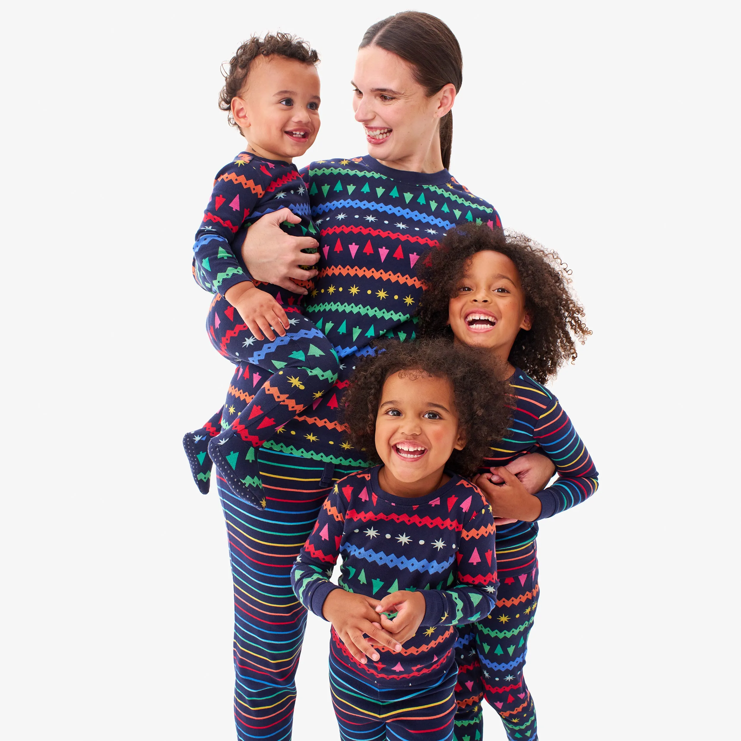 Clearance fit 2 grown-ups organic pj top in festive fair isle