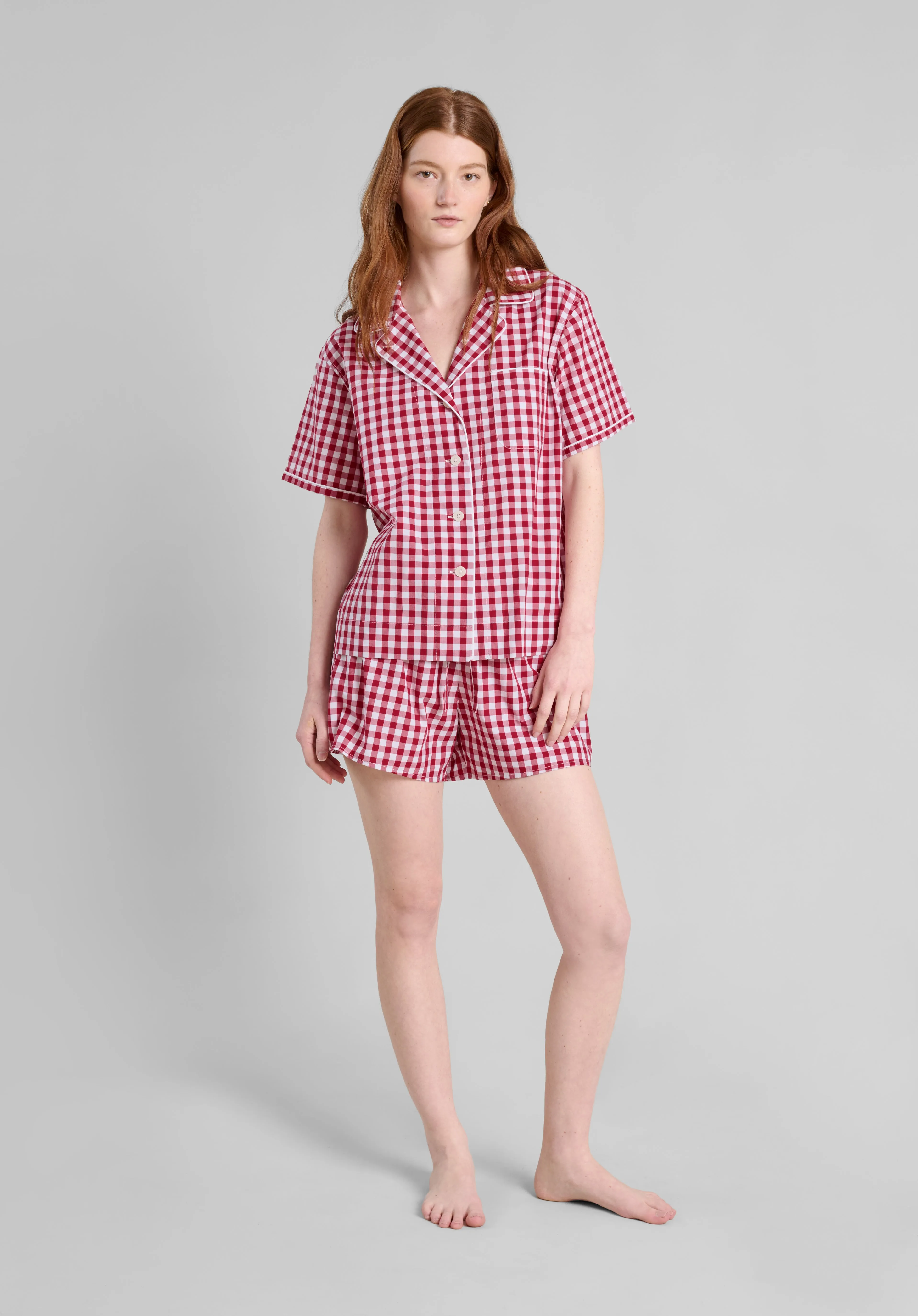 Corita Pajama Set in Large Red Gingham