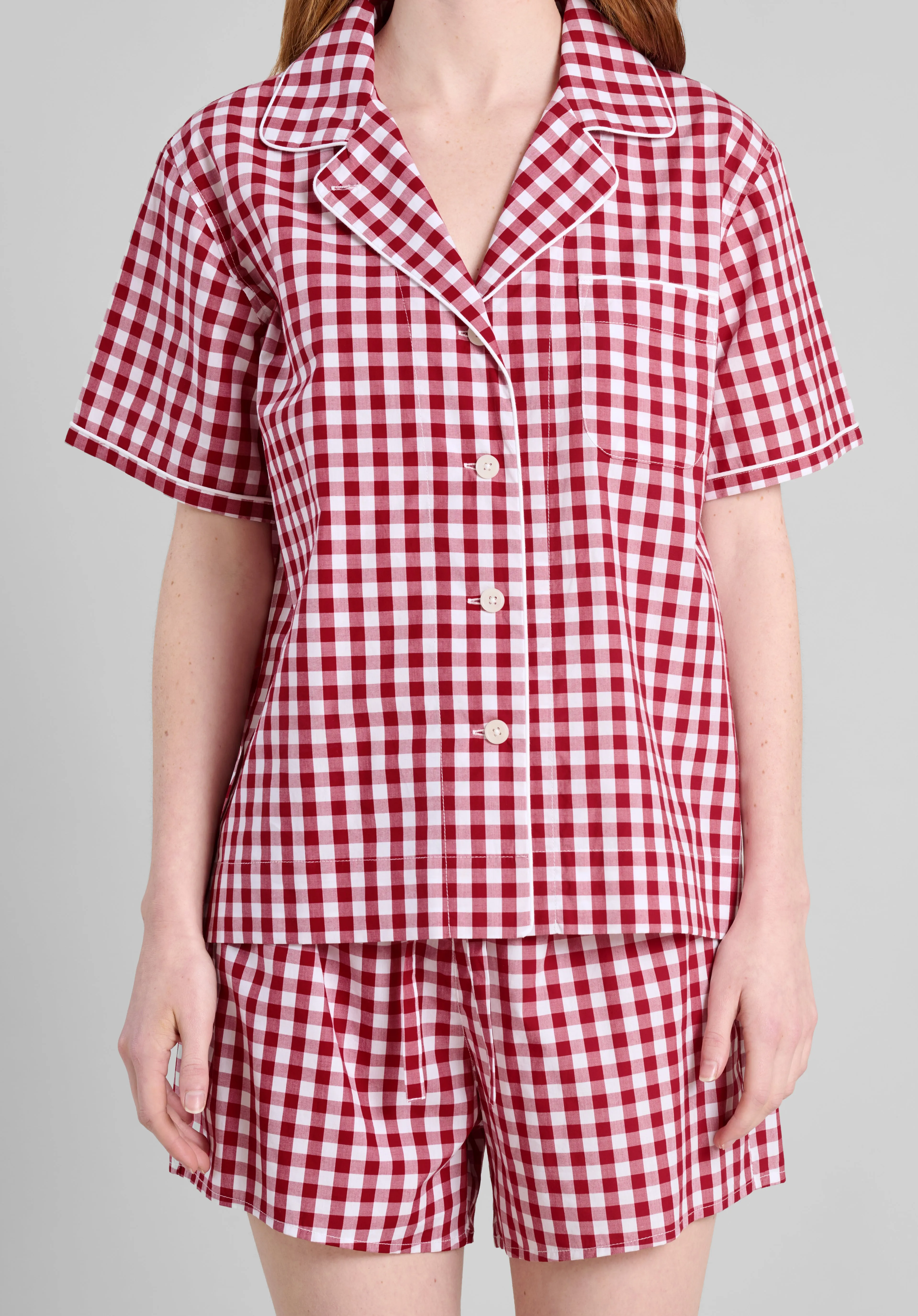 Corita Pajama Set in Large Red Gingham