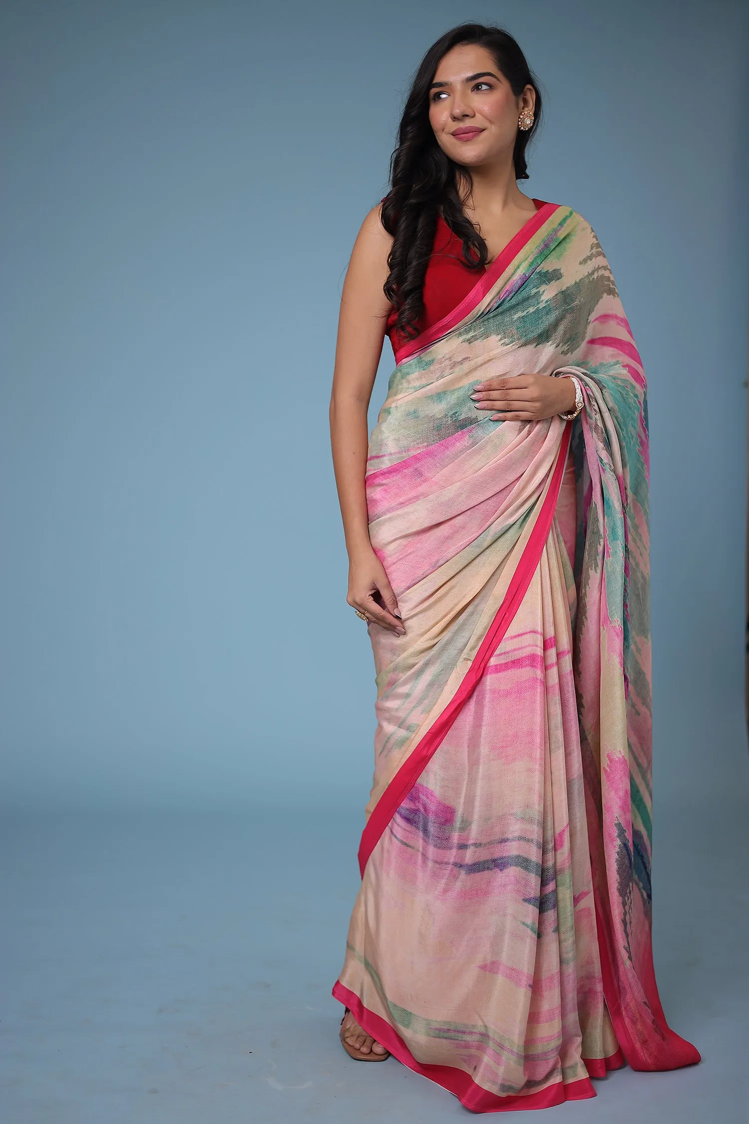 Digital Print Crepe Silk Saree