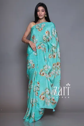 Digital Print Italian Crepe saree