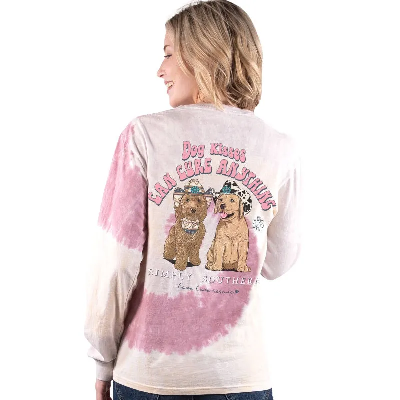 'Dog Kisses Can Cure Anything' Long Sleeve Tie Dye Tee by Simply Southern