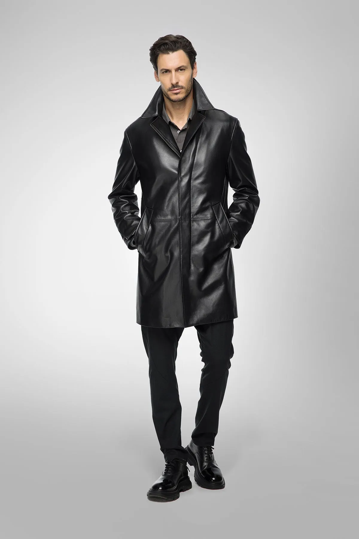 Effe - Black Leather Coat