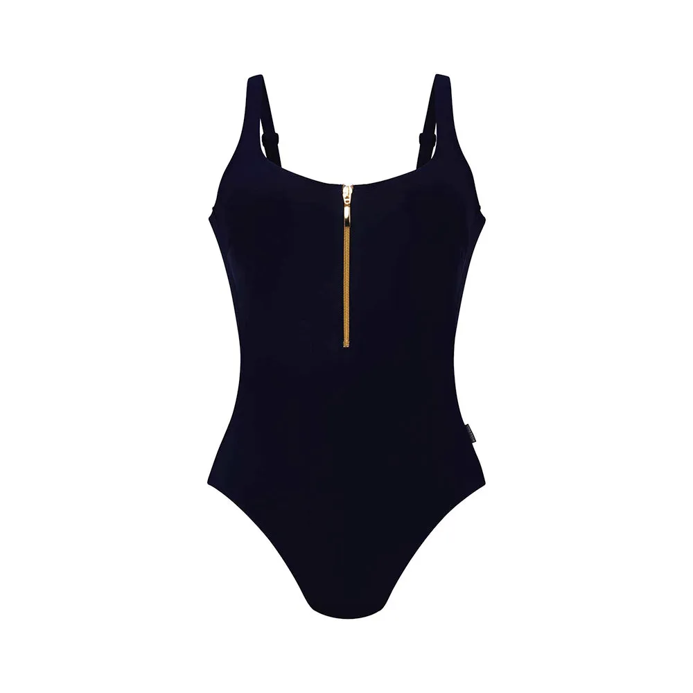 Elouise Dark Blue Zip Swimsuit