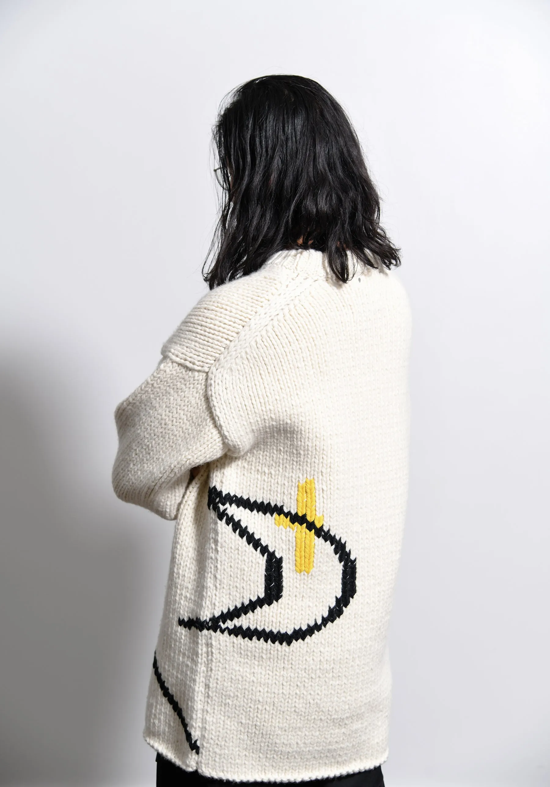 Emperor Knit Sweater Open White