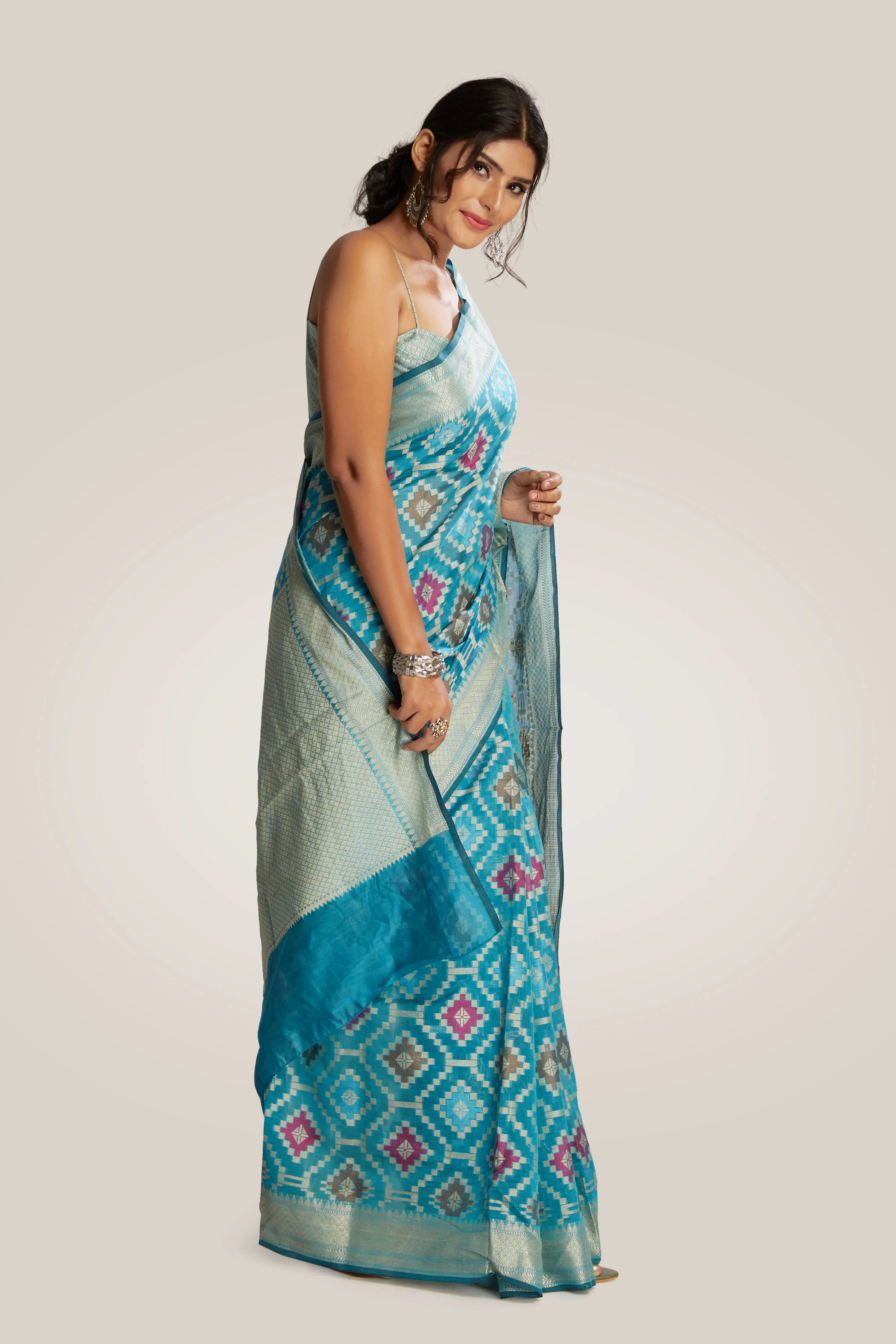 Ethnic Motif Silk Saree