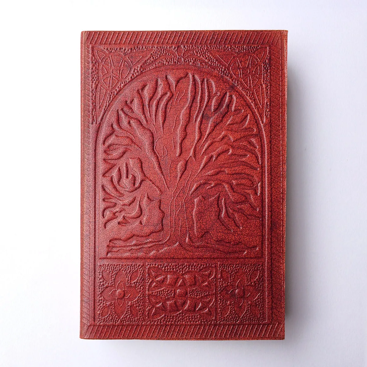 Fair Trade Leather Notebook embossed Mandala & Tree of Life design Handmade Indian Diary Sketchbook Journal