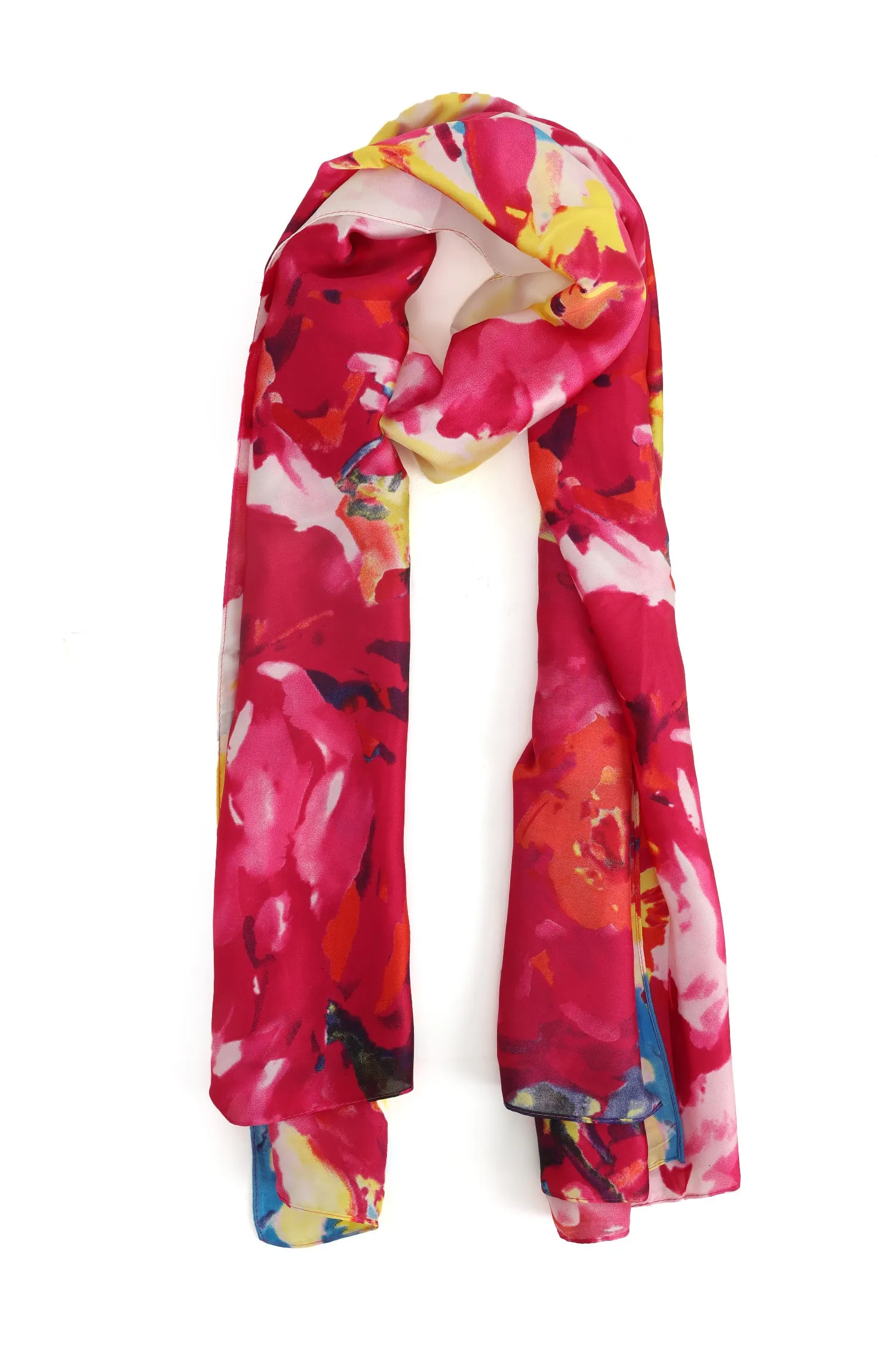 FLORA CHIFFON SCARF-FUCHSIA