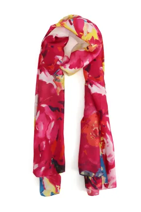 FLORA CHIFFON SCARF-FUCHSIA