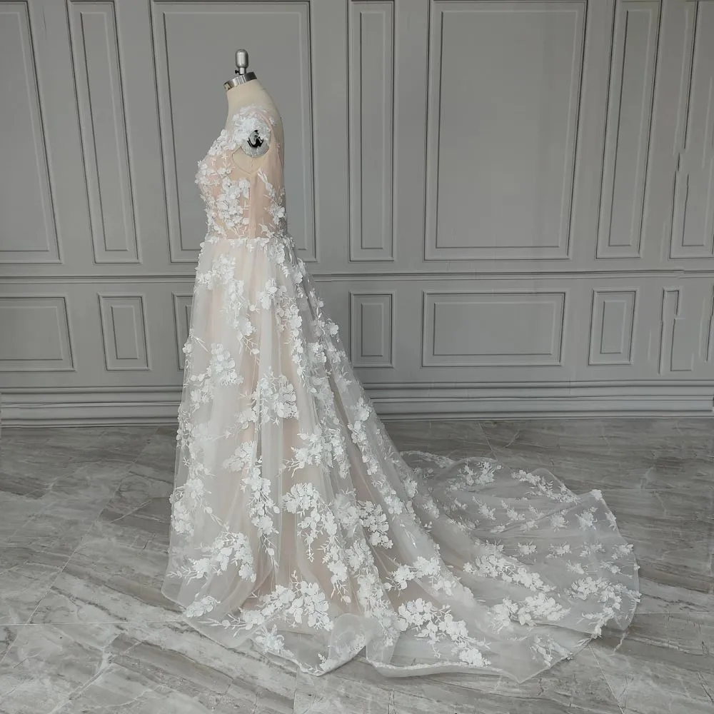 Floral 3D Fantasy Wedding Dress