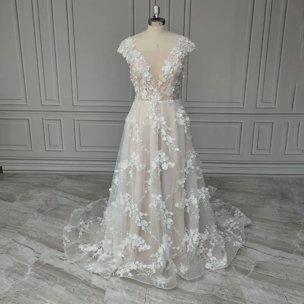 Floral 3D Fantasy Wedding Dress