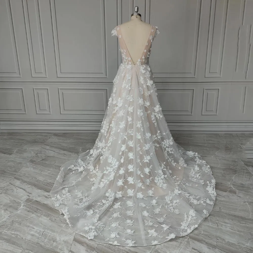 Floral 3D Fantasy Wedding Dress