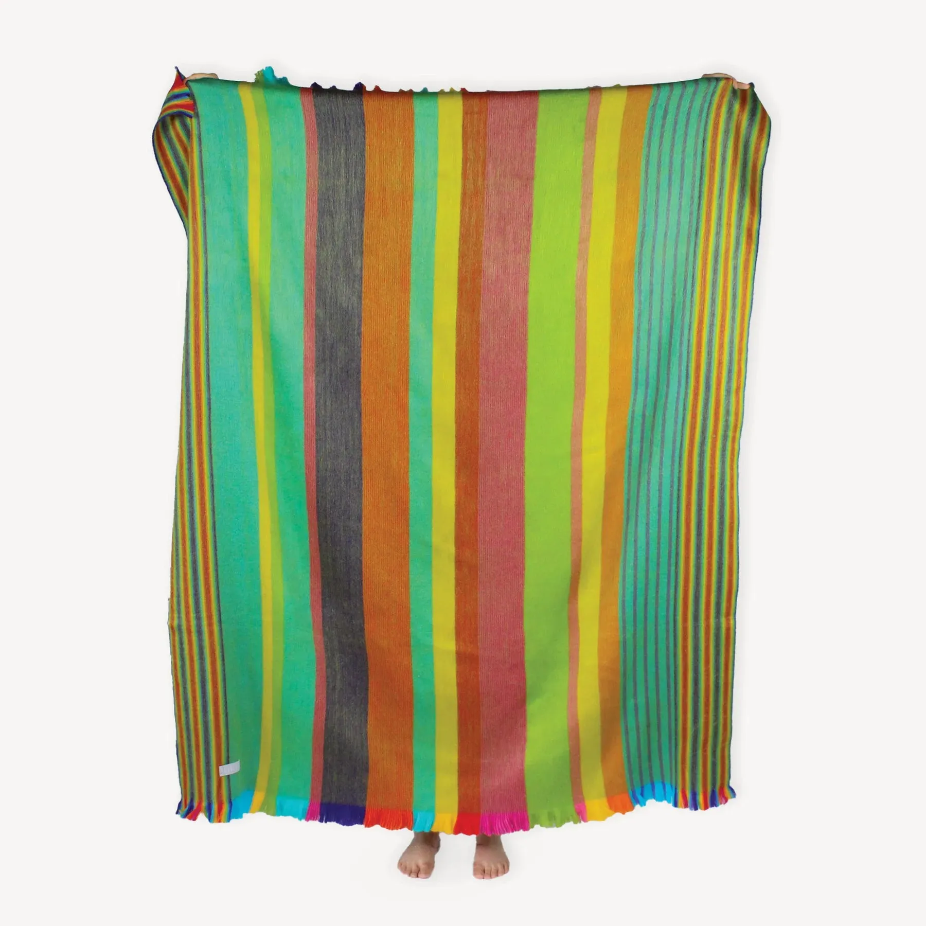 Fringed Caravan Multi Stripe - Double