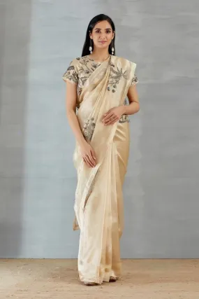 Gold and Silver Beads Saree