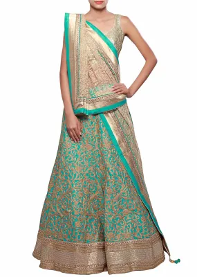 Golden lehenga in silk