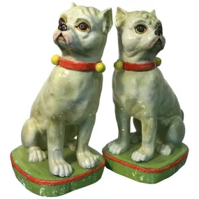 Italian Hand-Painted Ceramic French Bulldogs