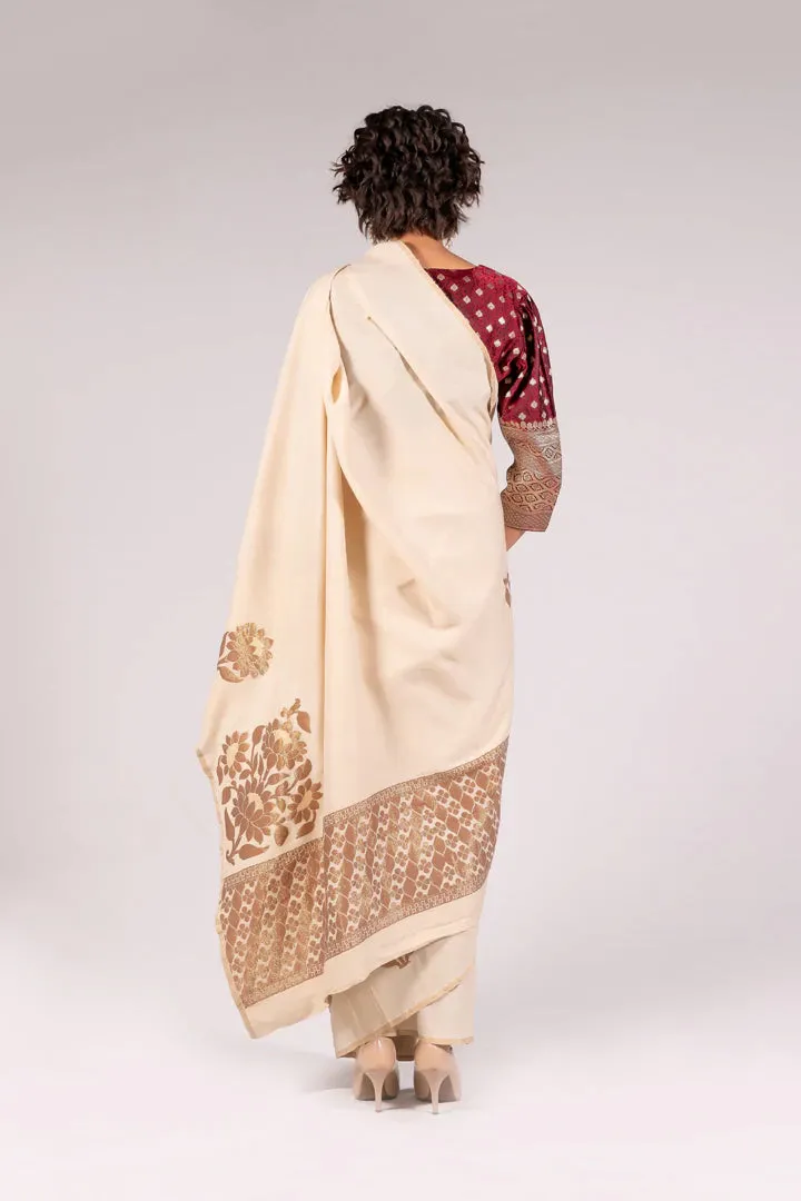 Ivory Sangi Saree