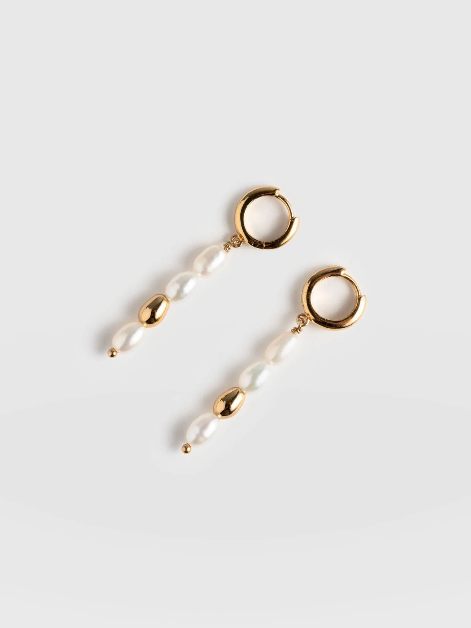 Jacqueline Pearl Drop Earrings - Gold