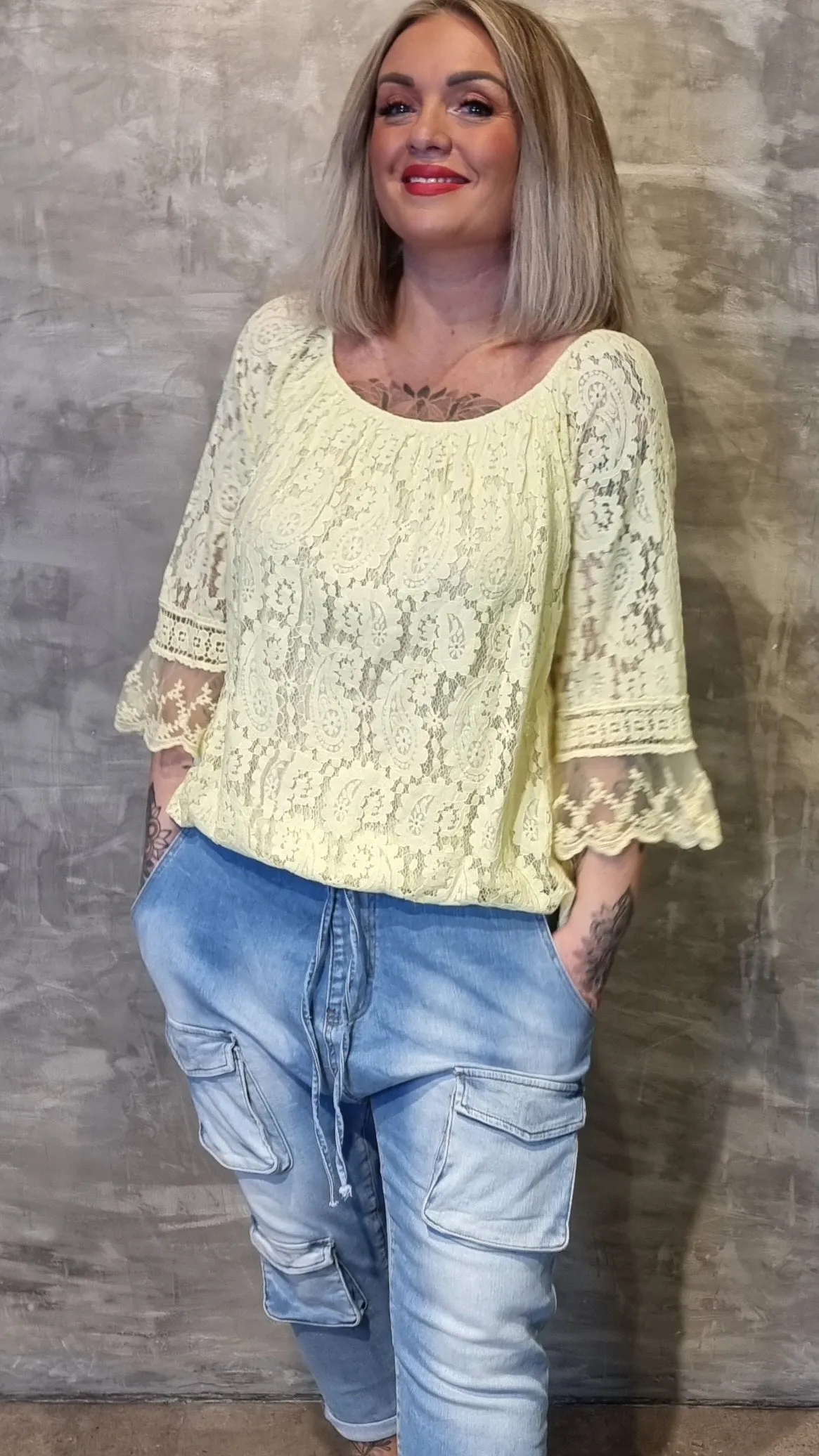 Lace Blouse Light Yellow