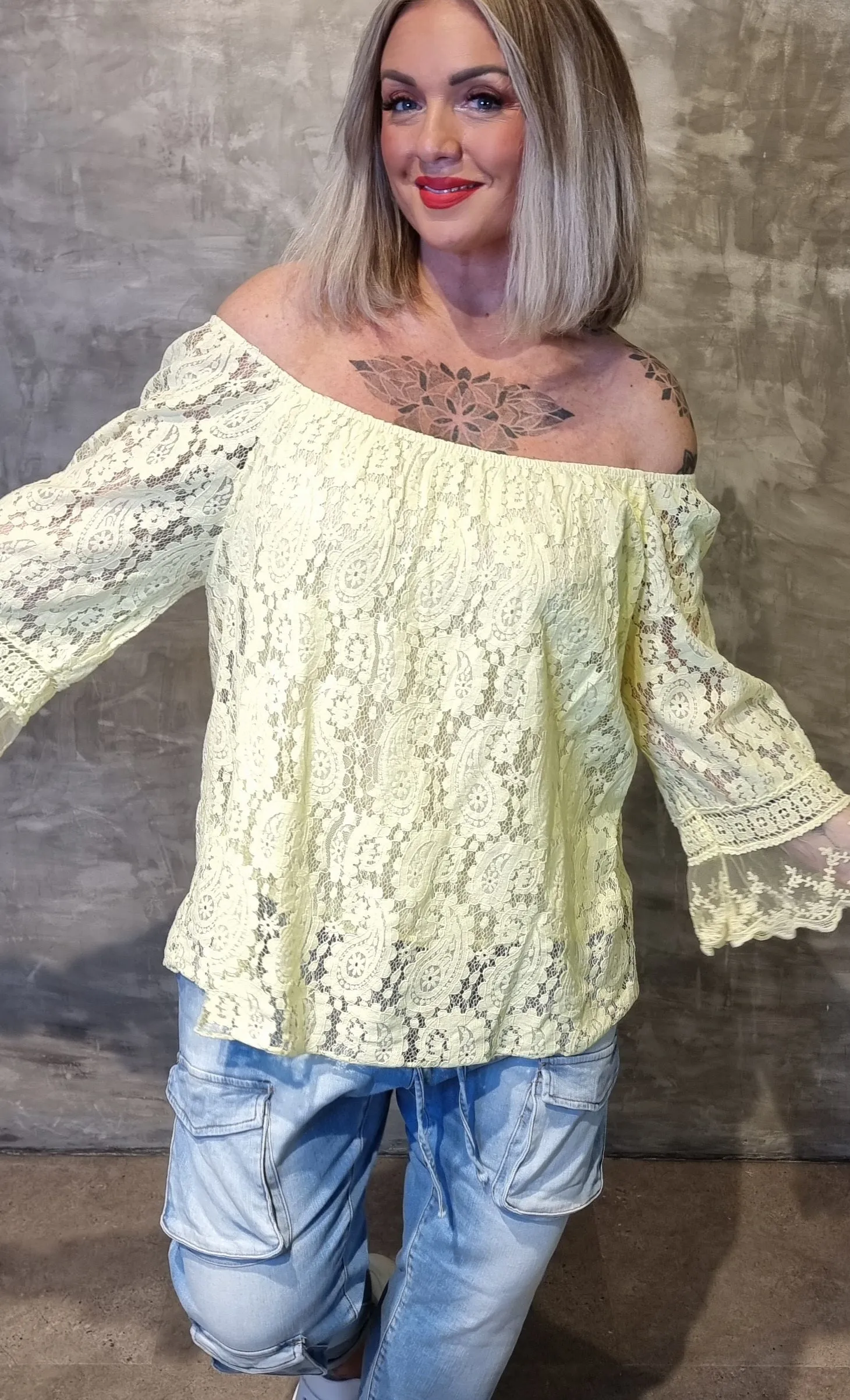 Lace Blouse Light Yellow