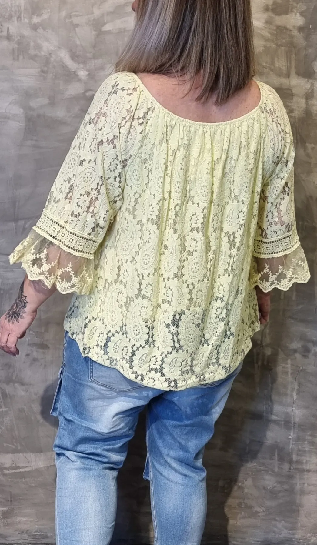 Lace Blouse Light Yellow