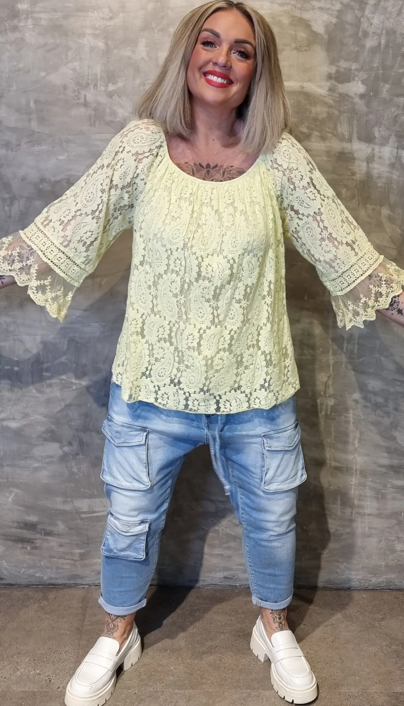 Lace Blouse Light Yellow