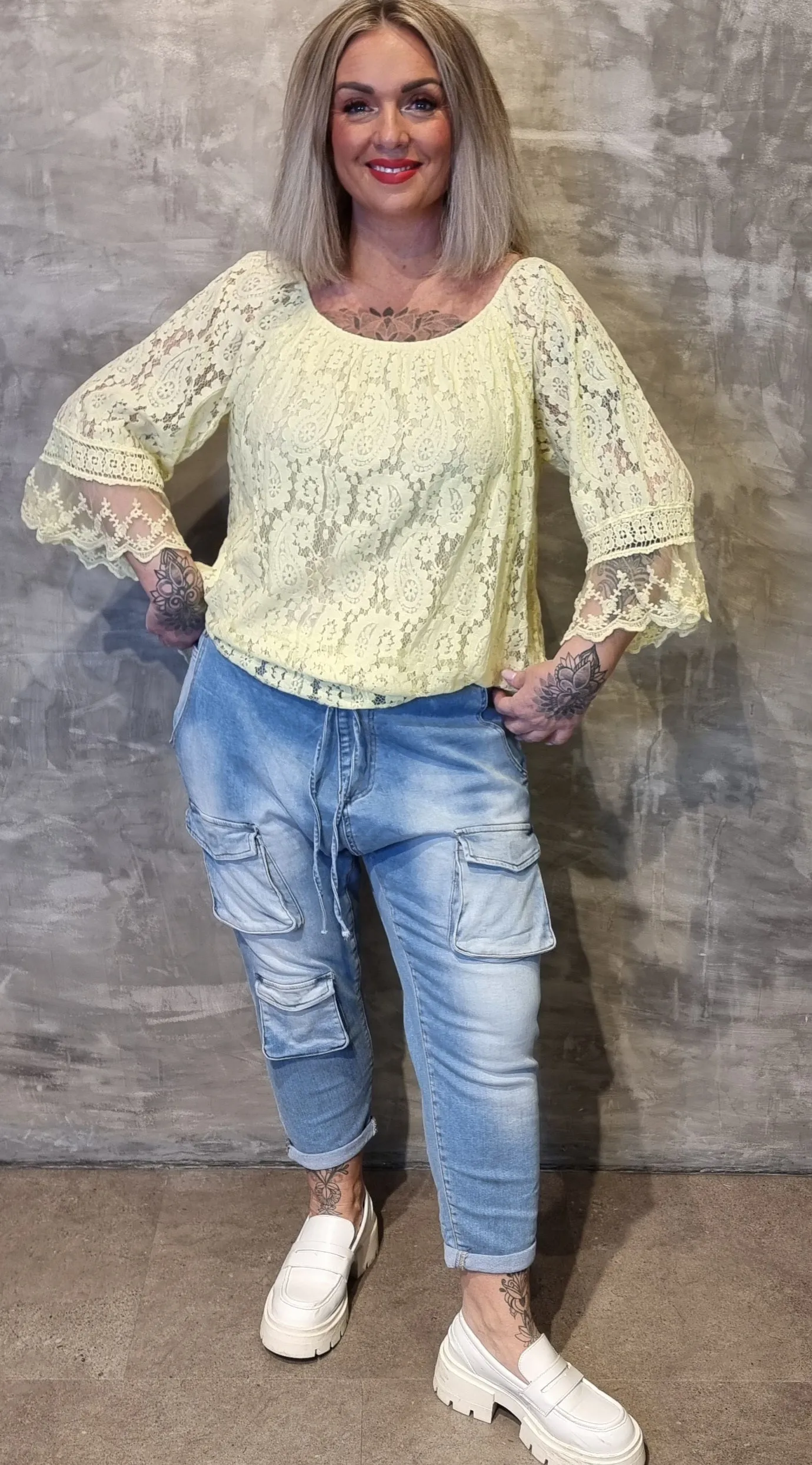 Lace Blouse Light Yellow