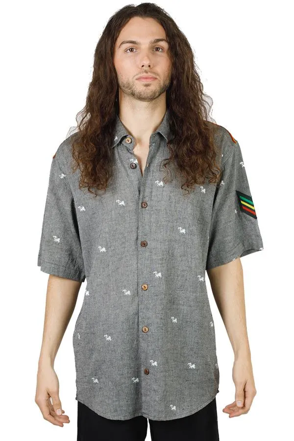 Lion of Judah Rasta Button Down