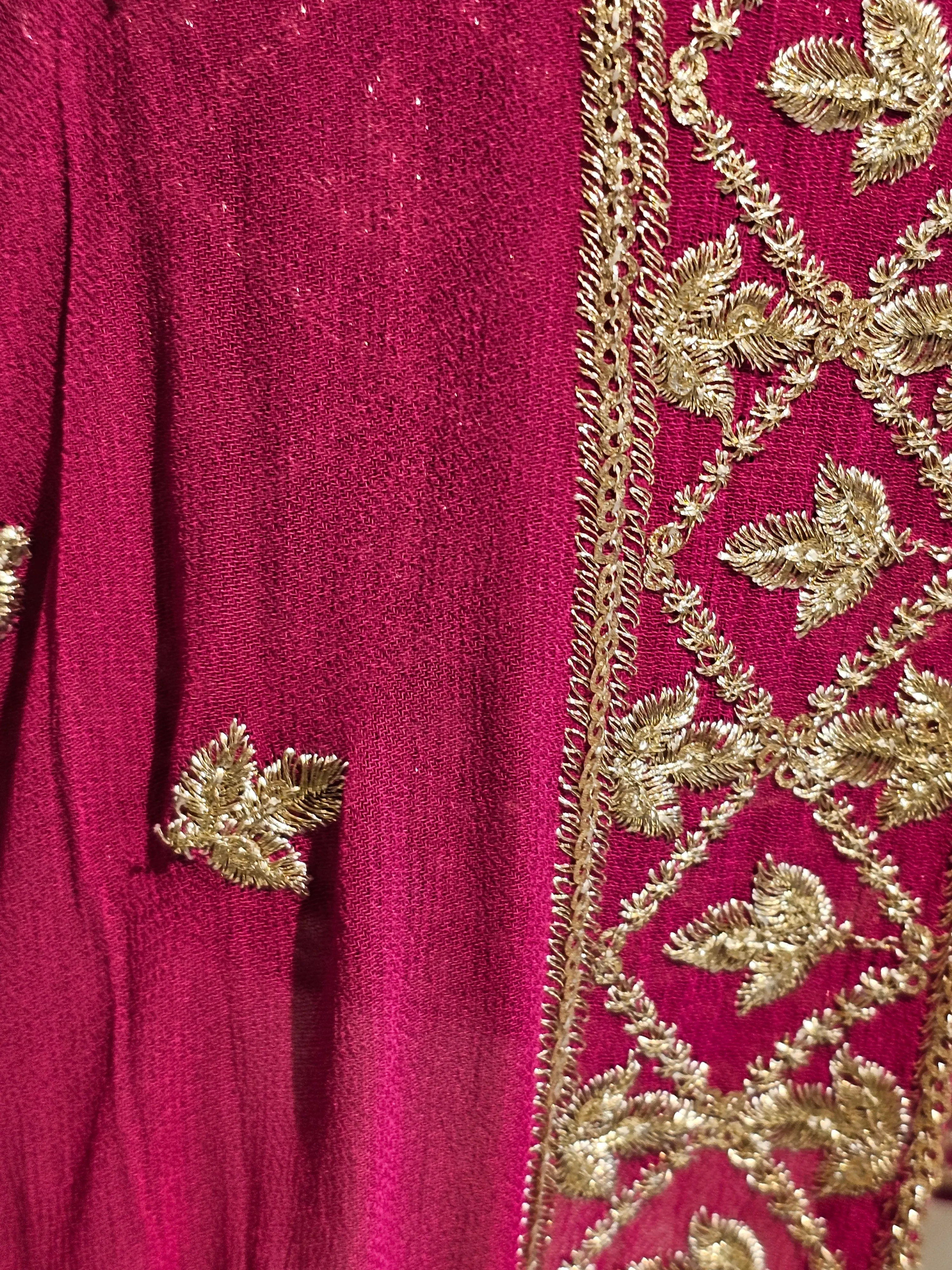 Magenta Lehenga Choli with Potli