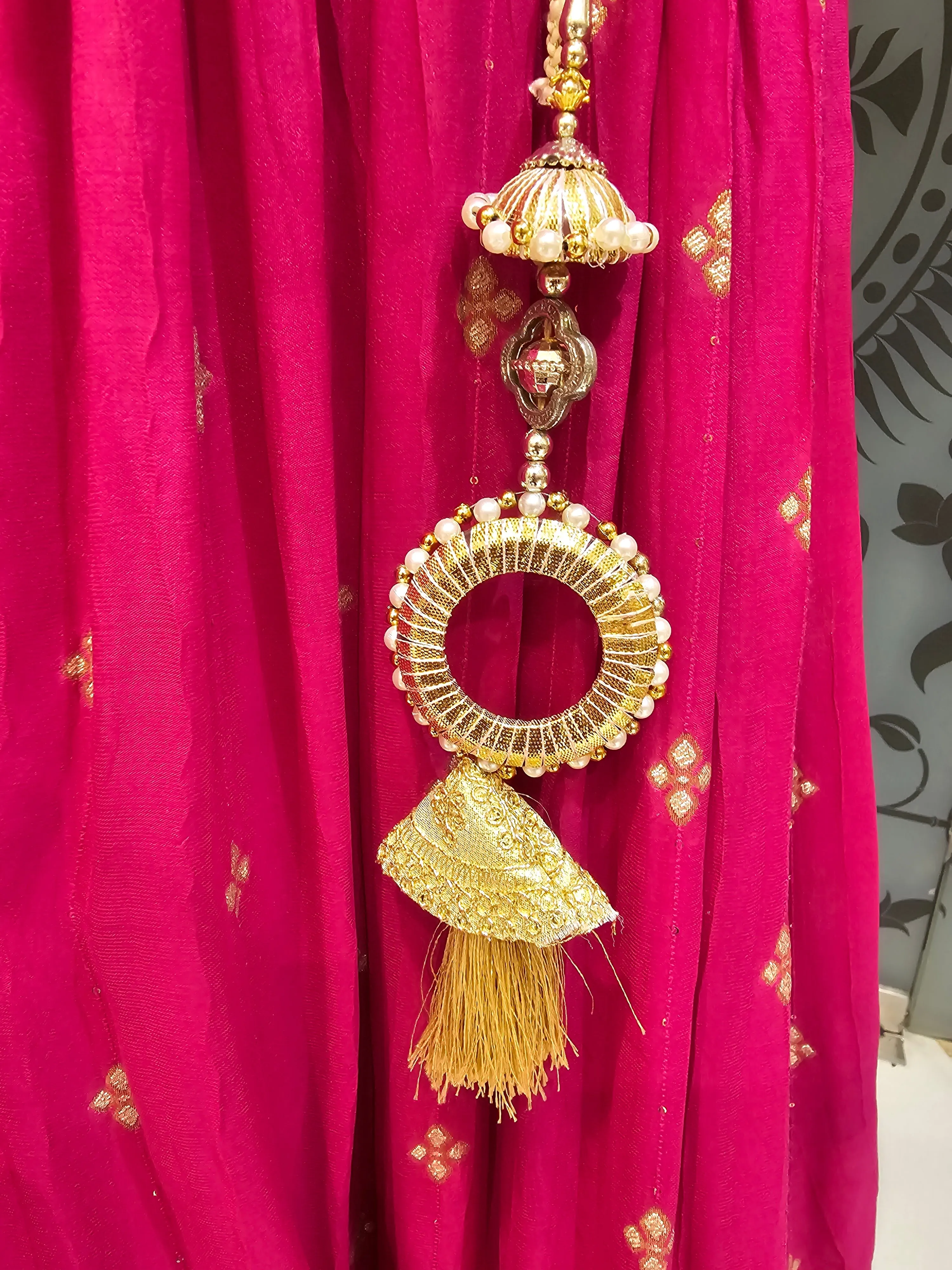 Magenta Lehenga Choli with Potli