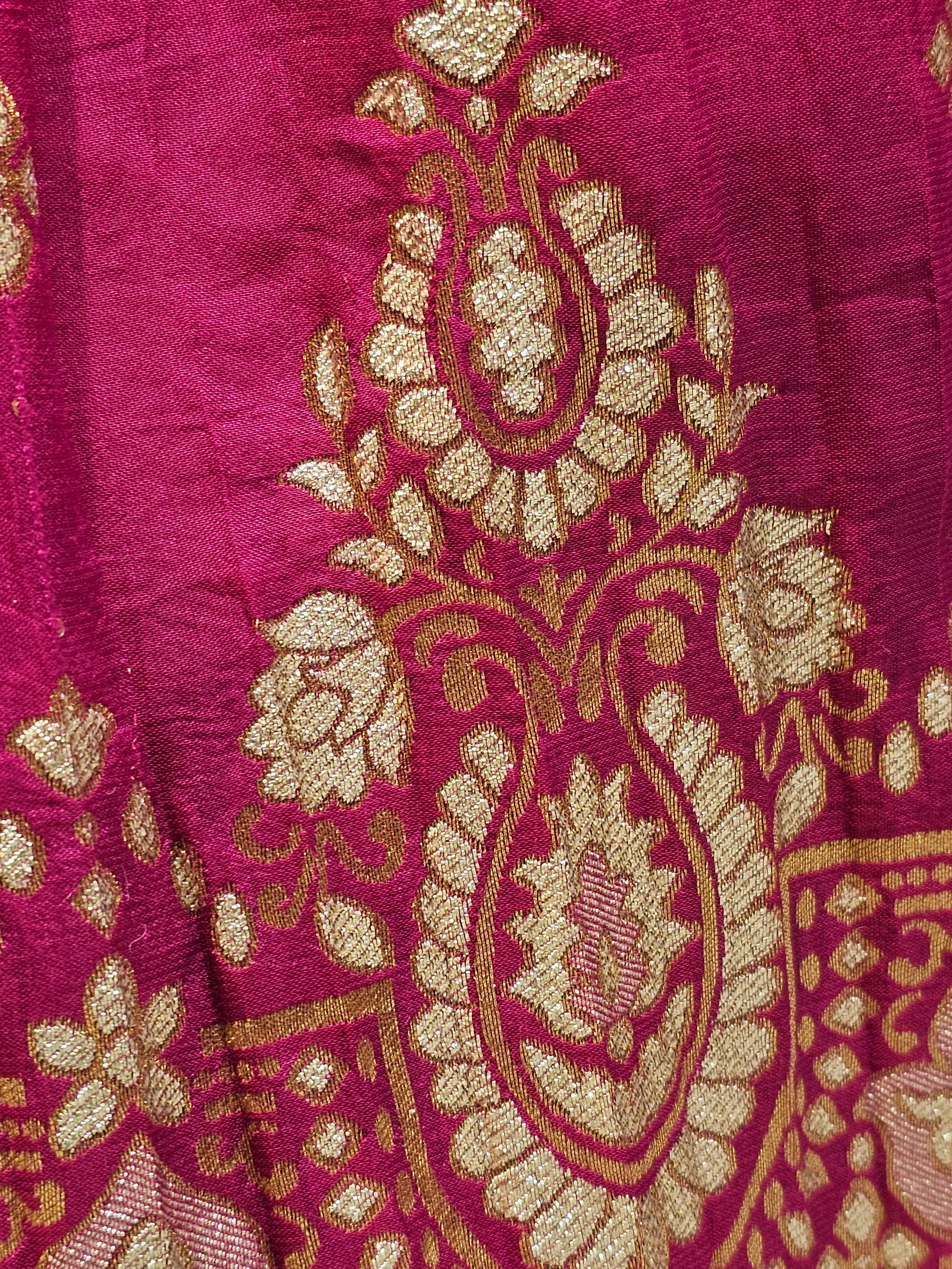 Magenta Lehenga Choli with Potli