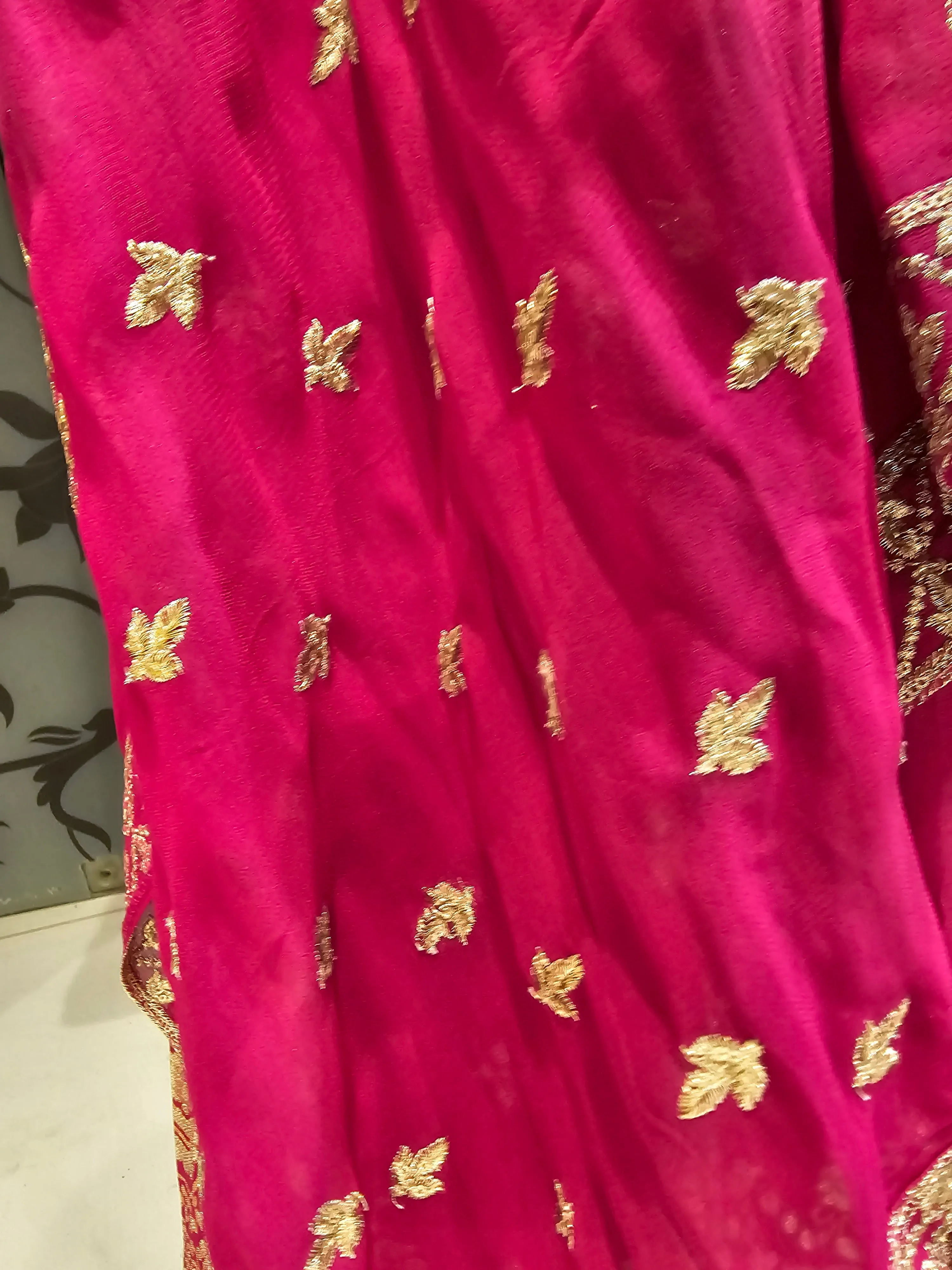 Magenta Lehenga Choli with Potli