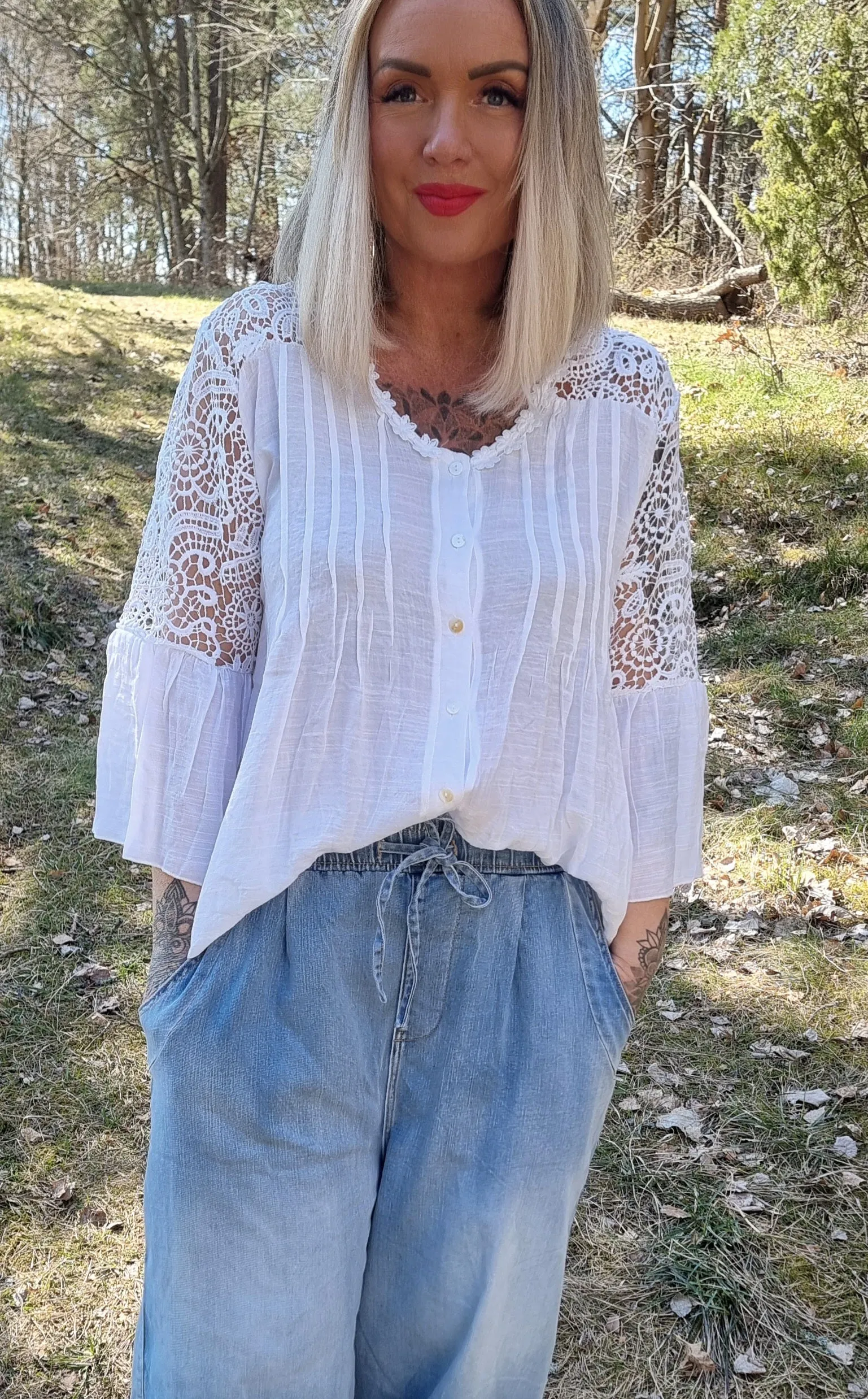 Maiken Lace Blouse White