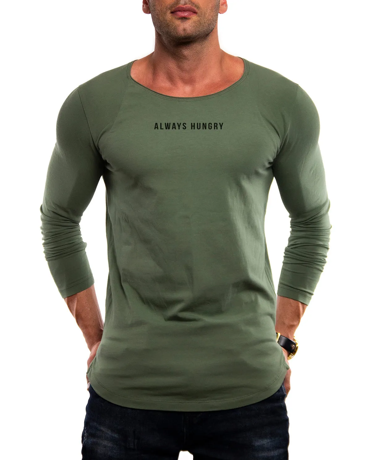 Mens Long Sleeve T-shirt "Always Hungry" MD916