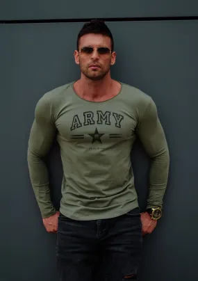 Mens Long Sleeve T-shirt "ARMY" MD944