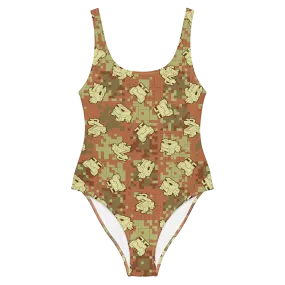 Minecraft Camo Frog All Over Print Women's One-Piece Swimsuit