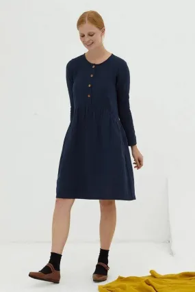 Organic Muslin Dress Navy Dalma