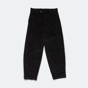 Pleated Trousers - Black Corduroy