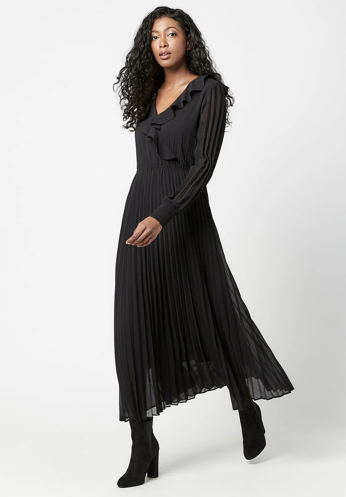 Pleated Tully Midi Dress - WD0560F