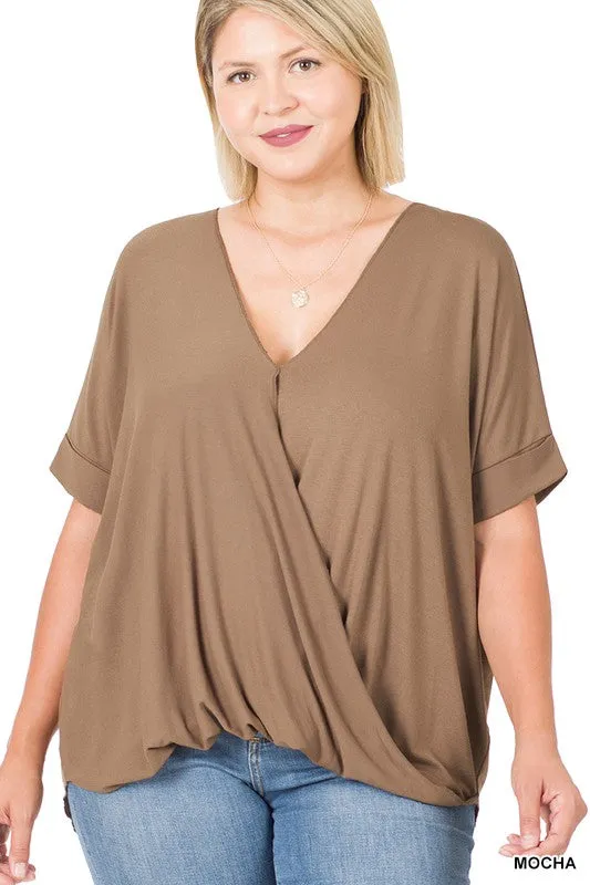 PLUS RAYON SPAN CREPE LAYERED LOOK TOP