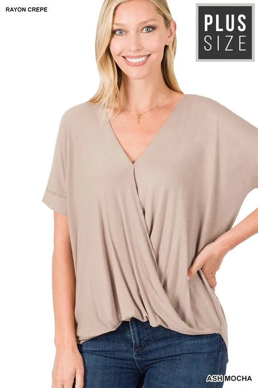 PLUS RAYON SPAN CREPE LAYERED LOOK TOP