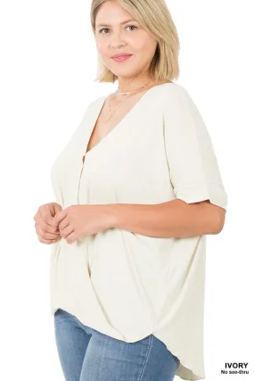 PLUS RAYON SPAN CREPE LAYERED LOOK TOP