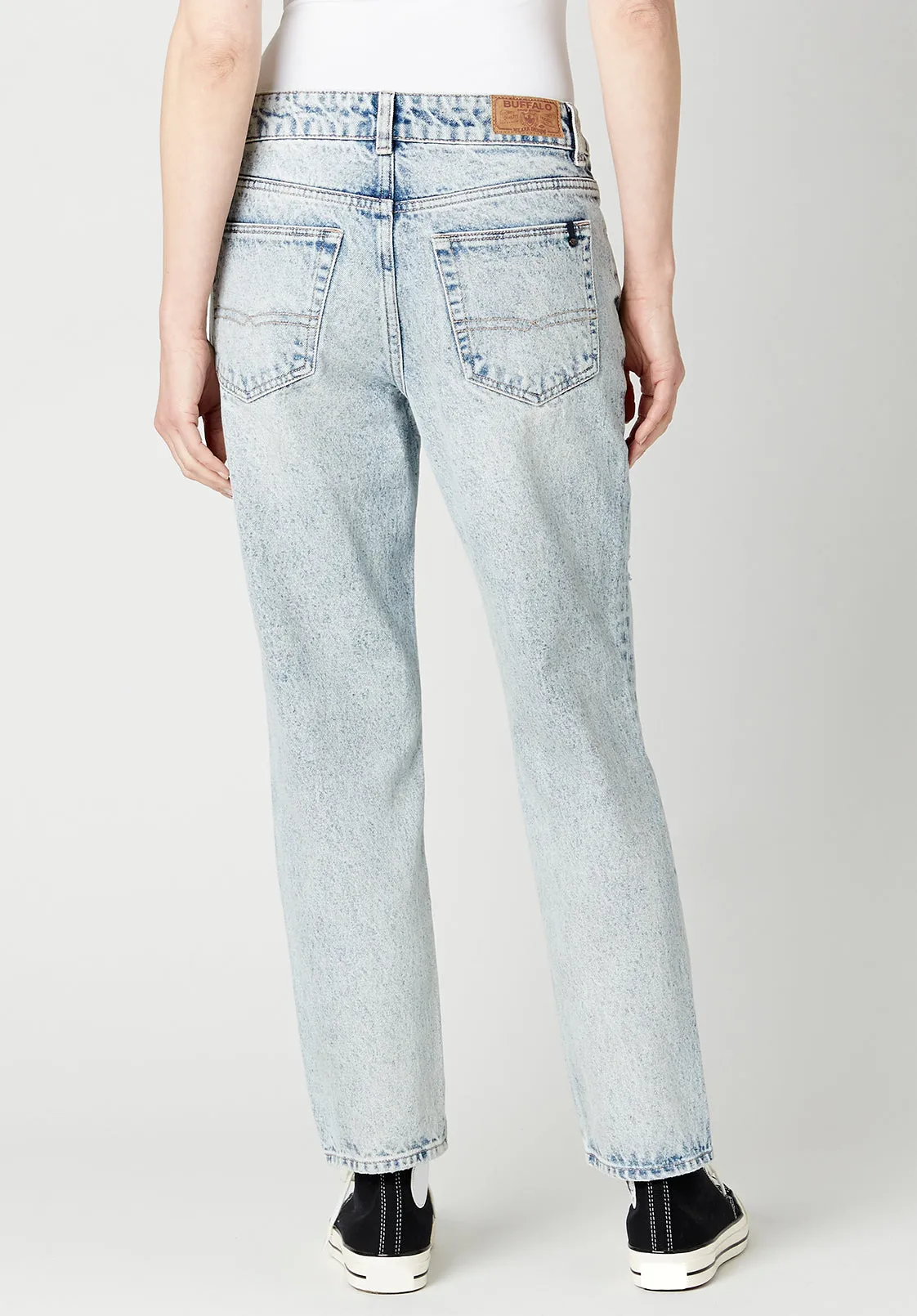 Relaxed Madison Boyfriend Women's Jeans in Distresses blue - BL15825