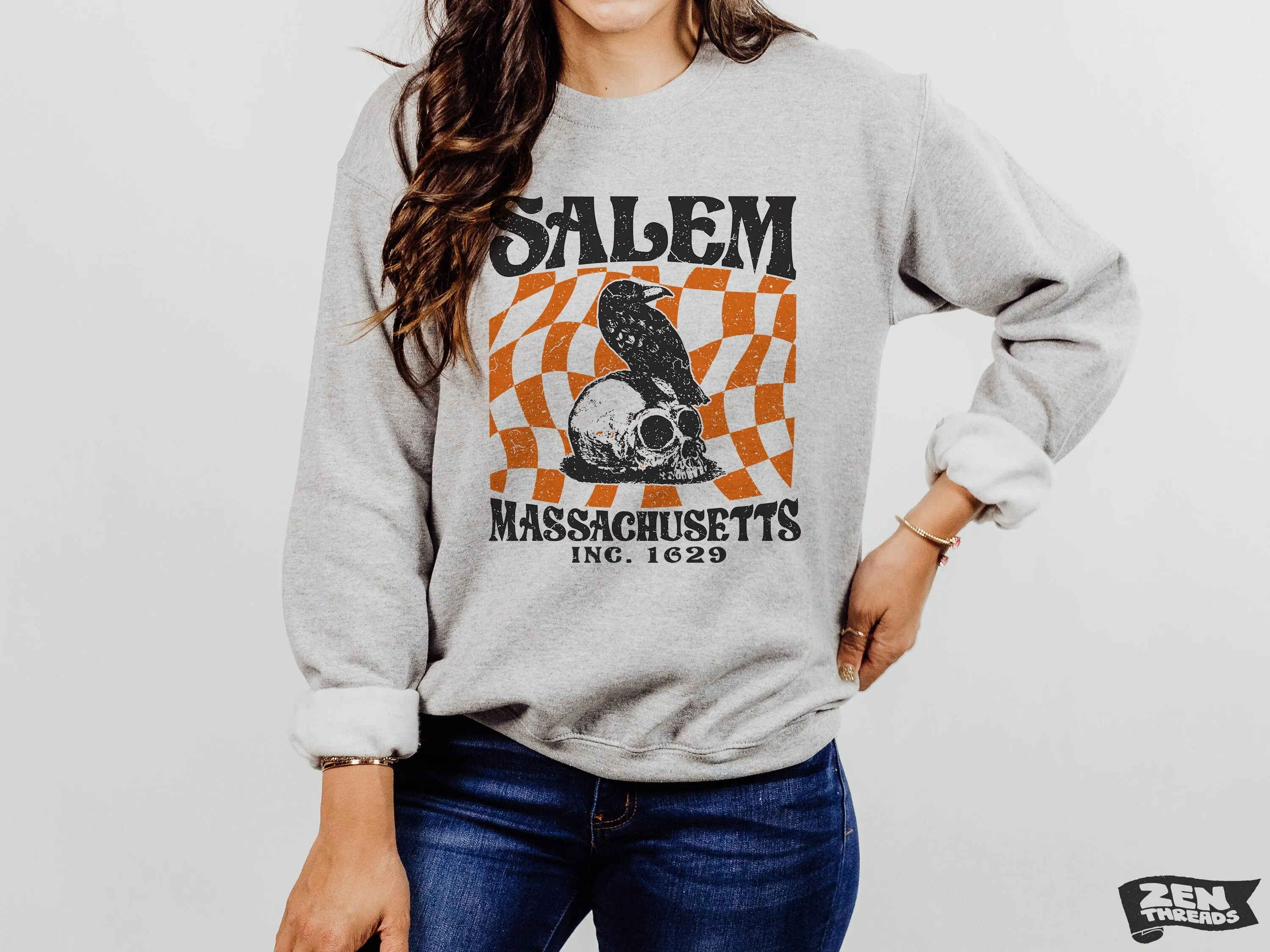 SALEM Massachusetts Vintage Witch Trial Sweatshirt - Unisex Fleece