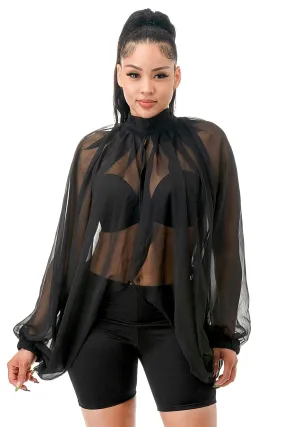 Sheer Plus Size Blouse