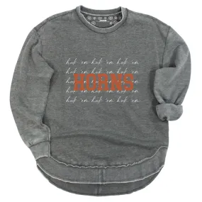 University of Texas at Austin (The) College Script Poncho Fleece Crew in Charcoal