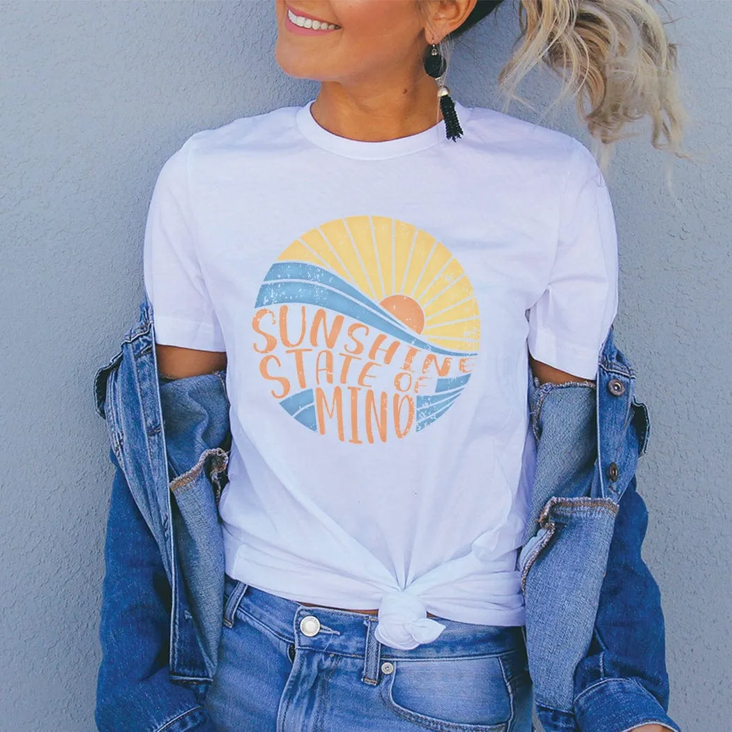 Wave Sunshine State Of Mind Summer Graphic T-Shirt - SU151